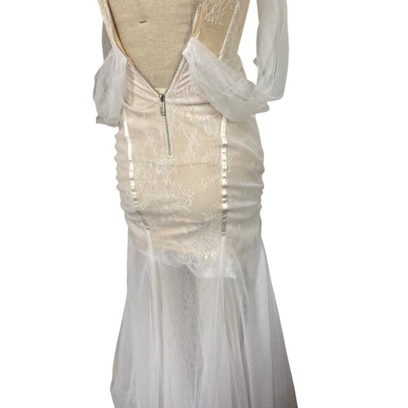 Miss Circle XS Sheer Lace Corset Dress With Detachable Sleeves - Picture 10 of 15